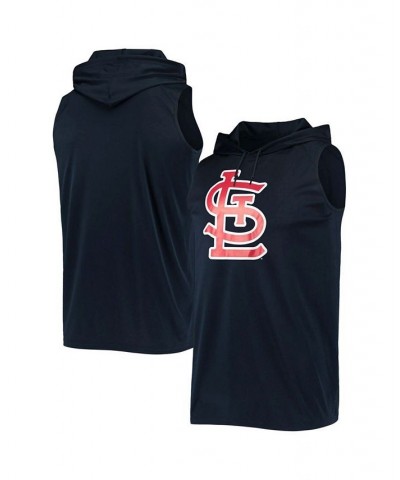 Men's Navy St. Louis Cardinals Sleeveless Pullover Hoodie $34.21 T-Shirts