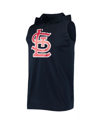 Men's Navy St. Louis Cardinals Sleeveless Pullover Hoodie $34.21 T-Shirts