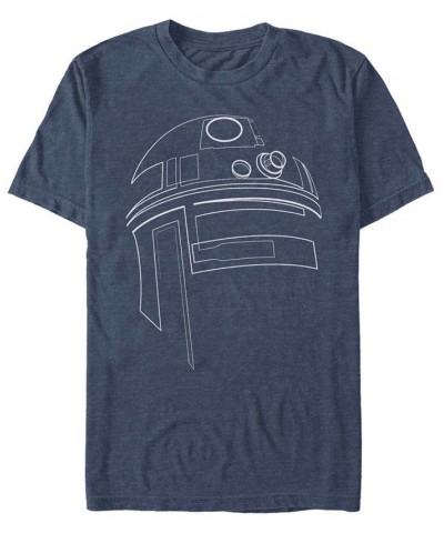 Men's Star Wars R2-D2 Outline Short Sleeve T-shirt Blue $14.70 T-Shirts