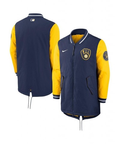 Men's Navy Milwaukee Brewers Dugout Performance Full-Zip Jacket $75.90 Jackets