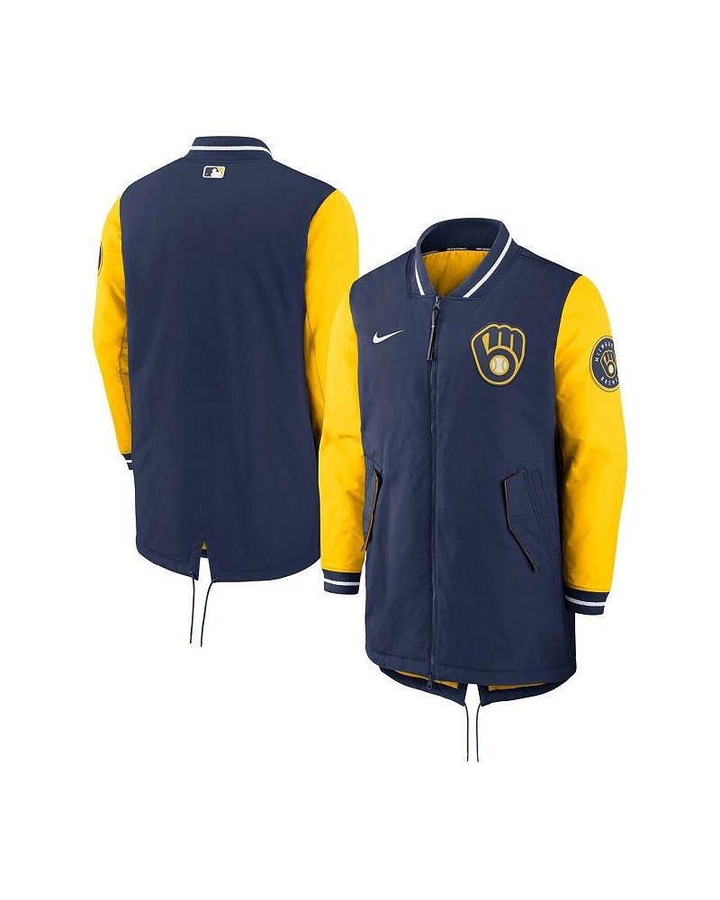 Men's Navy Milwaukee Brewers Dugout Performance Full-Zip Jacket $75.90 Jackets