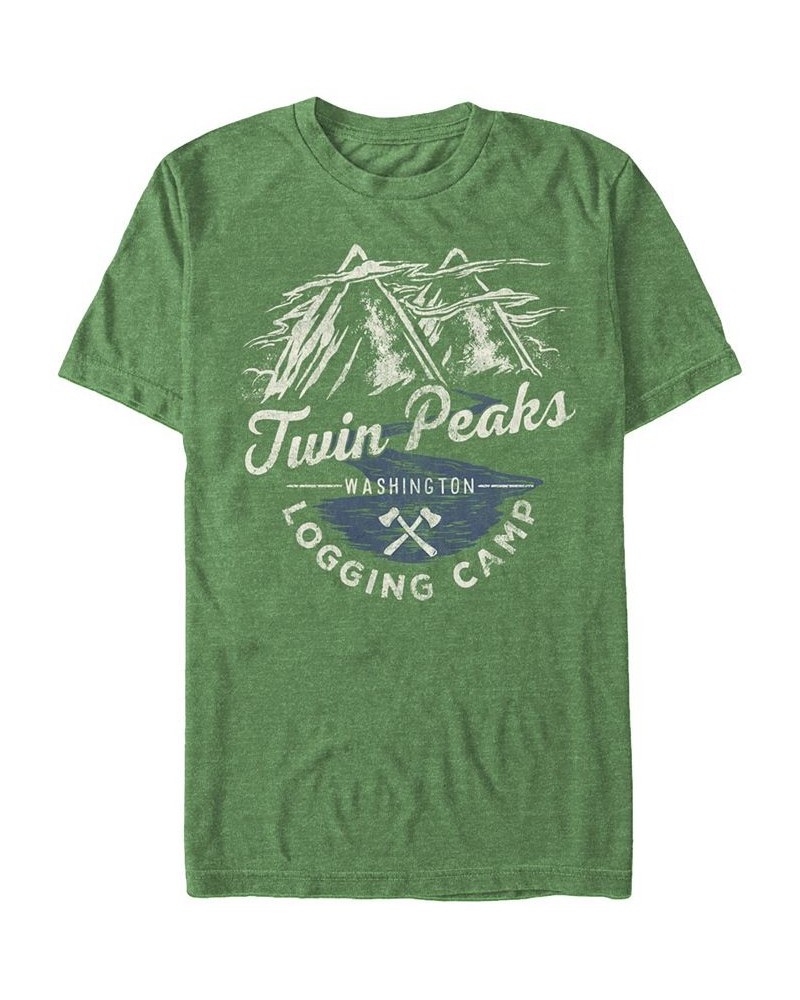 Twin Peaks Men's Logging Camp Logo Short Sleeve T-Shirt Green $17.84 T-Shirts