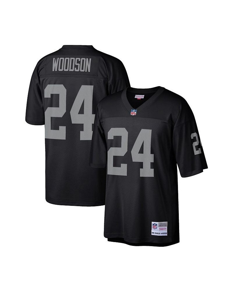 Men's Charles Woodson Black Las Vegas Raiders Legacy Replica Jersey $57.20 Jersey