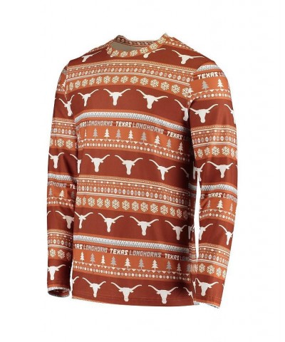 Men's Texas Orange Texas Longhorns Ugly Sweater Knit Long Sleeve Top and Pant Set $35.25 Pajama