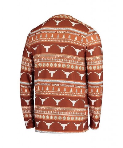 Men's Texas Orange Texas Longhorns Ugly Sweater Knit Long Sleeve Top and Pant Set $35.25 Pajama