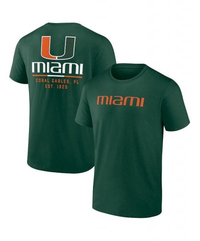 Men's Branded Green Miami Hurricanes Game Day 2-Hit T-shirt $23.59 T-Shirts