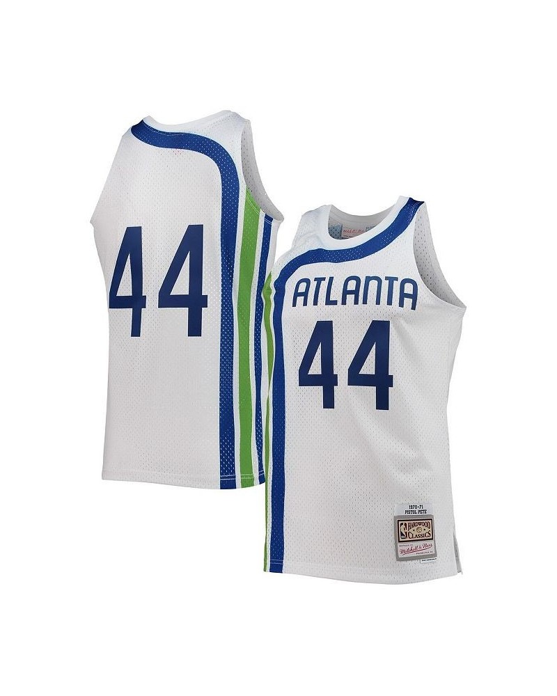 Men's Pete Maravich White Atlanta Hawks 1970-71 Hardwood Classics Swingman Jersey $49.30 Jersey