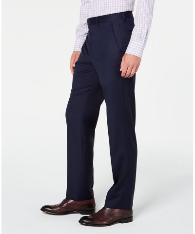 Men's Slim-Fit UltraFlex Stretch Solid Suit Separate Pants Blue $39.16 Pants