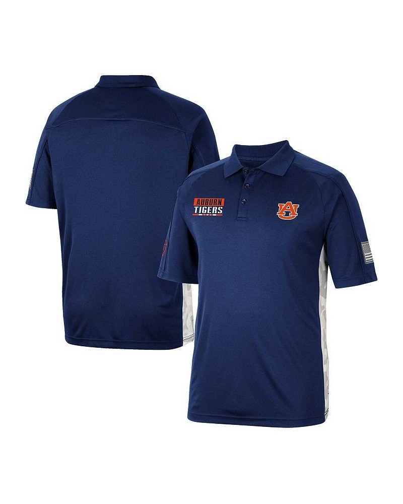 Men's Navy Auburn Tigers OHT Military-Inspired Appreciation Snow Camo Raglan Polo Shirt $26.40 Polo Shirts