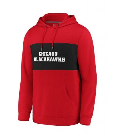 Men's Branded Red, Black Chicago Blackhawks True Classics Faux Cashmere Pullover Hoodie $43.19 Sweatshirt