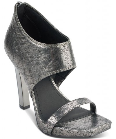 Women's Dava Ankle Strap Cuff Dress Sandals Gray $56.62 Shoes