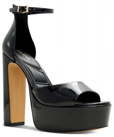 Women's Nissa Two-Piece Platform Dress Sandals Black $52.00 Shoes