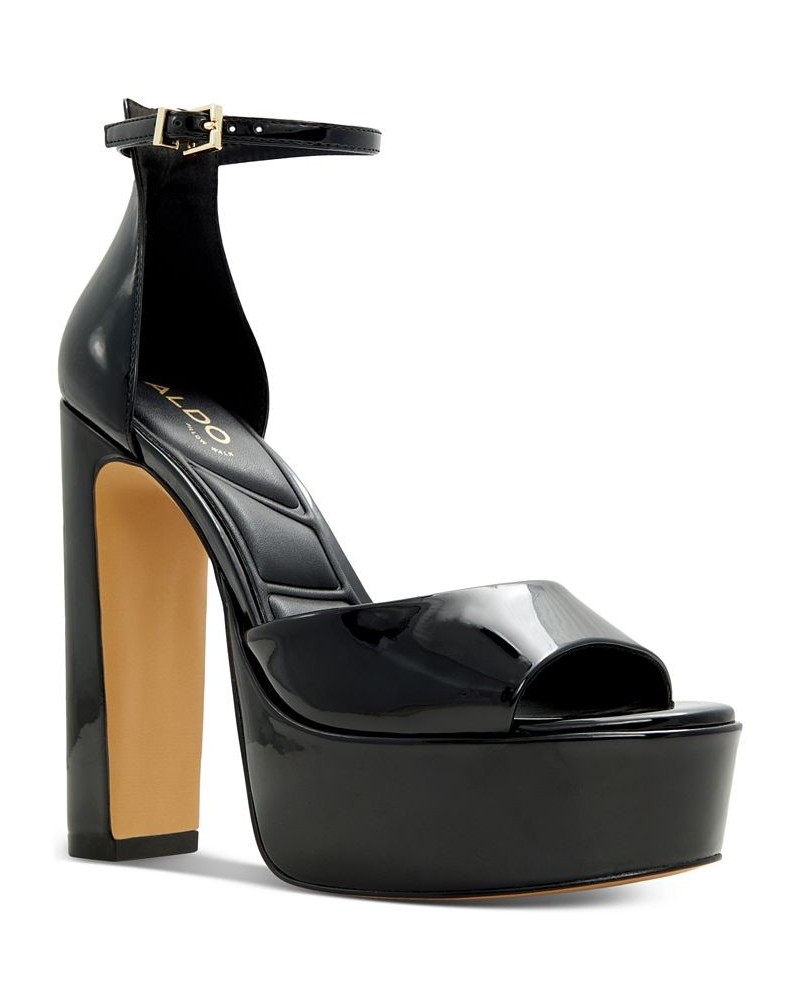 Women's Nissa Two-Piece Platform Dress Sandals Black $52.00 Shoes