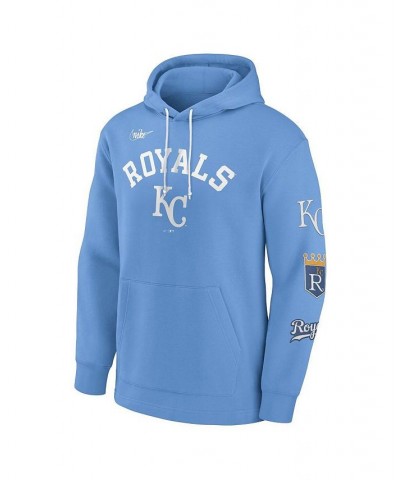 Men's Light Blue Kansas City Royals Rewind Lefty Pullover Hoodie $43.70 Sweatshirt