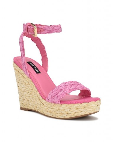 Women's Henri Round Toe Woven Wedge Sandals PD04 $33.79 Shoes