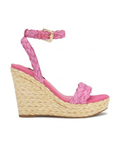 Women's Henri Round Toe Woven Wedge Sandals PD04 $33.79 Shoes