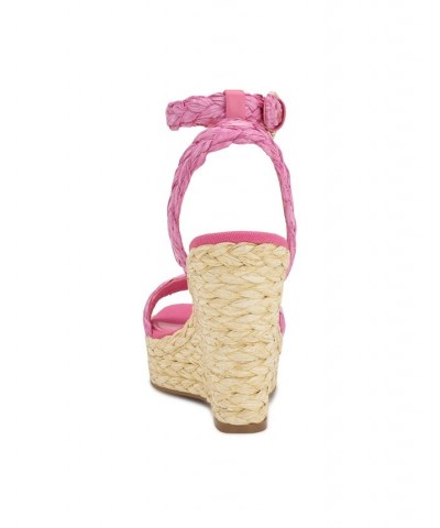 Women's Henri Round Toe Woven Wedge Sandals PD04 $33.79 Shoes