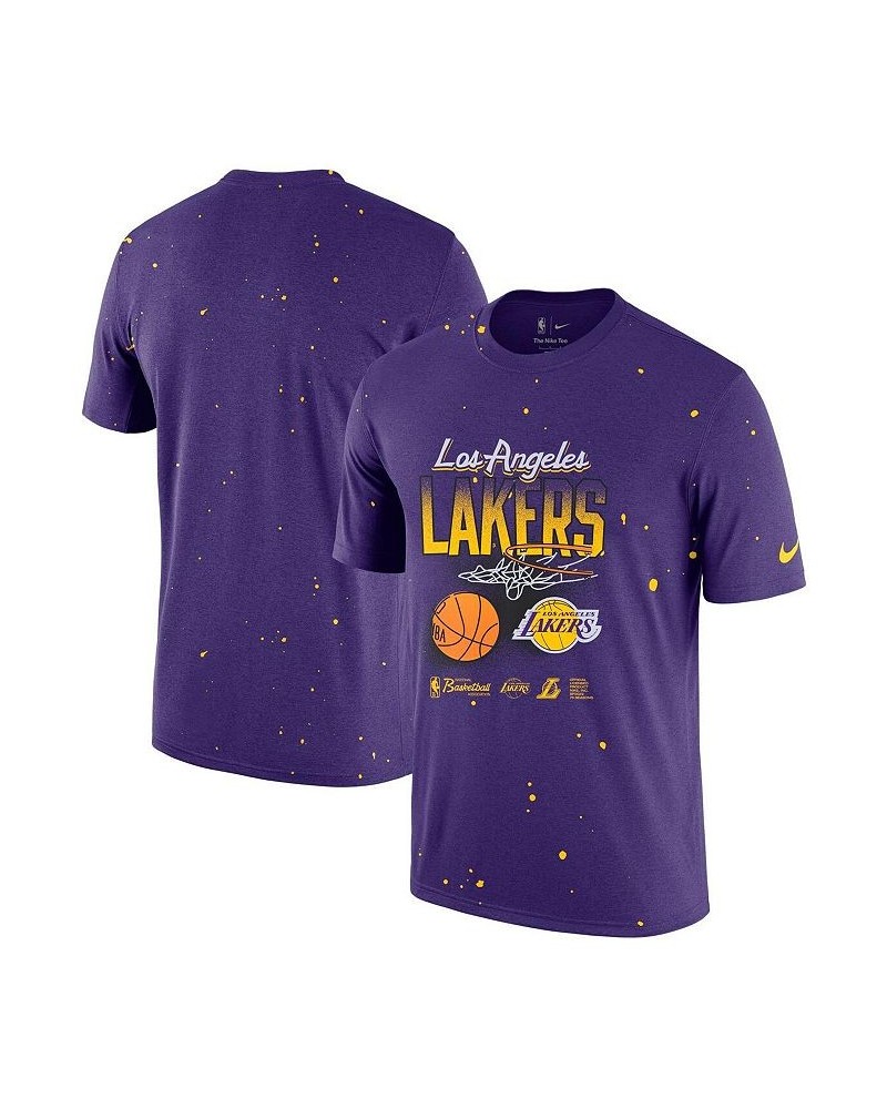 Men's Purple Los Angeles Lakers Courtside Splatter T-shirt $22.39 T-Shirts