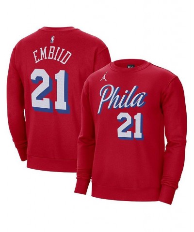 Men's Brand Joel Embiid Red Philadelphia 76ers Statement Name and Number Pullover Sweatshirt $44.10 Sweatshirt