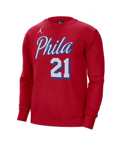 Men's Brand Joel Embiid Red Philadelphia 76ers Statement Name and Number Pullover Sweatshirt $44.10 Sweatshirt