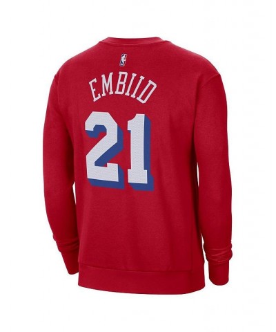 Men's Brand Joel Embiid Red Philadelphia 76ers Statement Name and Number Pullover Sweatshirt $44.10 Sweatshirt