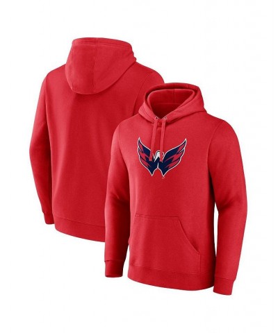 Men's Branded Red Washington Capitals Primary Logo Pullover Hoodie $26.00 Sweatshirt