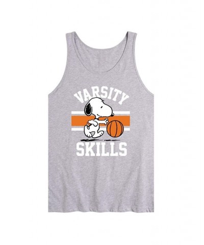 Men's Peanuts Varsity Skills Tank Gray $17.84 T-Shirts