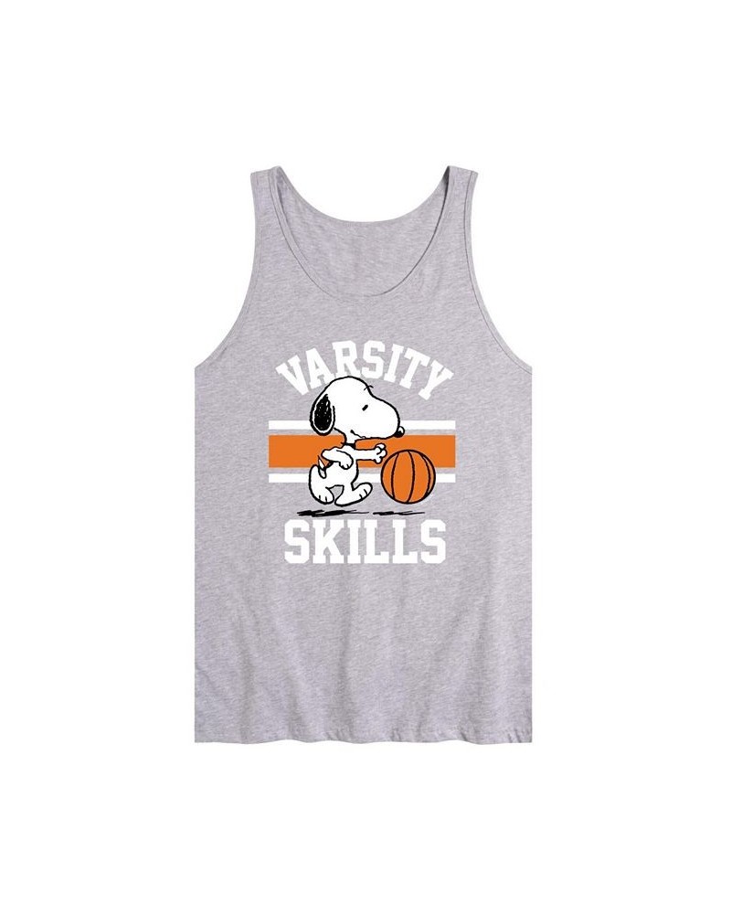 Men's Peanuts Varsity Skills Tank Gray $17.84 T-Shirts