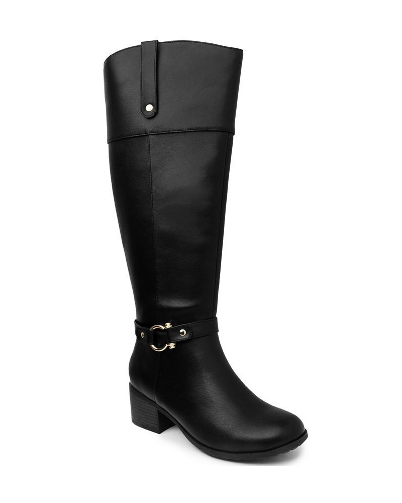 Vickyy Riding Boots Black & Cognac $19.77 Shoes