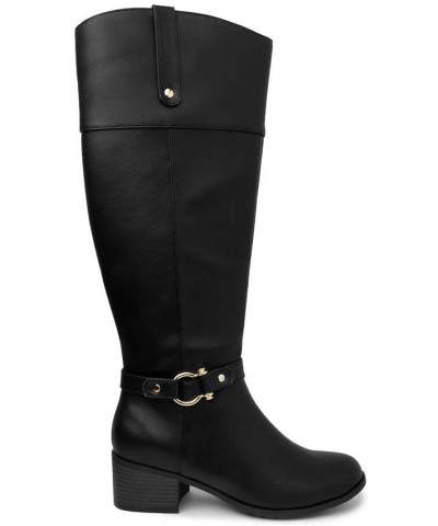 Vickyy Riding Boots Black & Cognac $19.77 Shoes