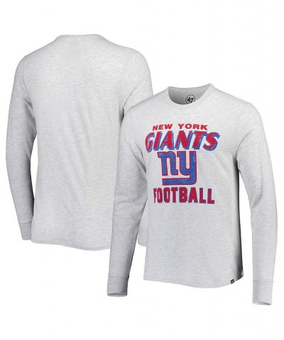 Men's Heathered Gray New York Giants Dozer Franklin Long Sleeve T-shirt $23.00 T-Shirts