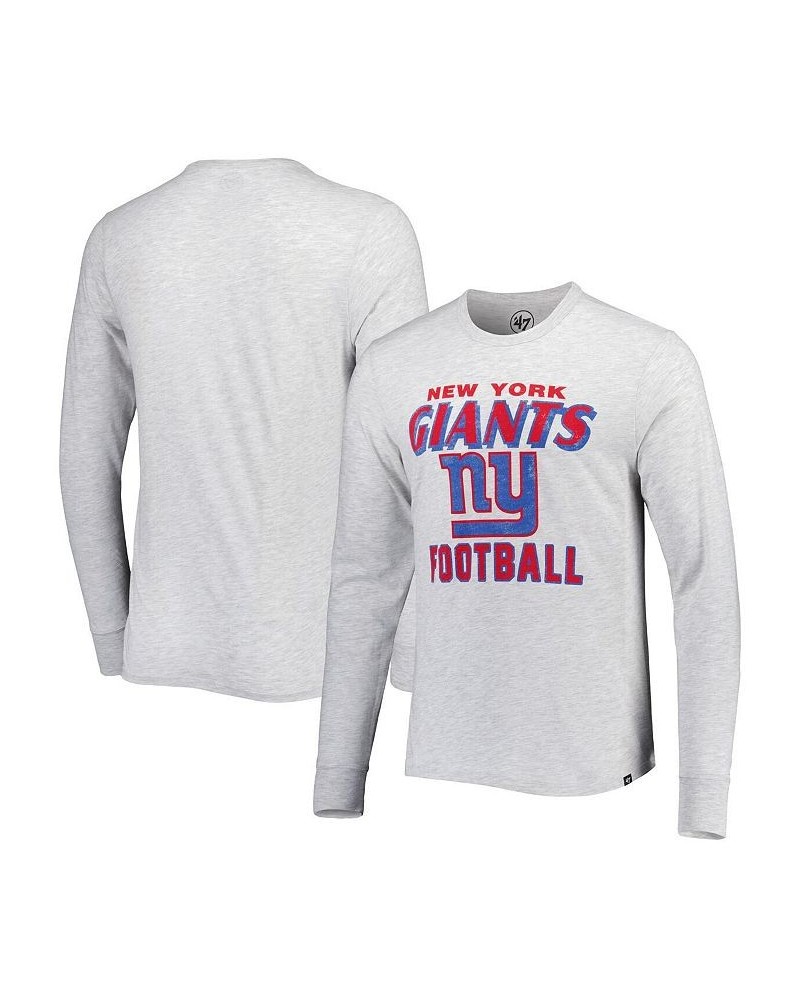 Men's Heathered Gray New York Giants Dozer Franklin Long Sleeve T-shirt $23.00 T-Shirts