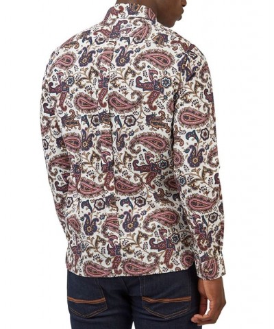 Men's Eastern Paisley-Print Shirt Purple $47.60 Shirts