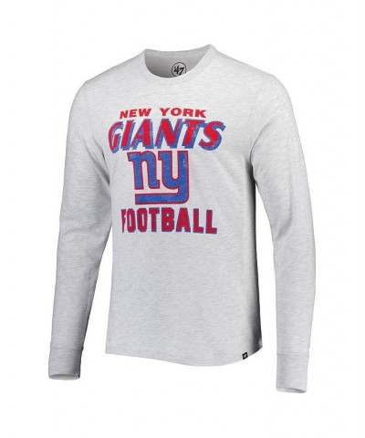 Men's Heathered Gray New York Giants Dozer Franklin Long Sleeve T-shirt $23.00 T-Shirts