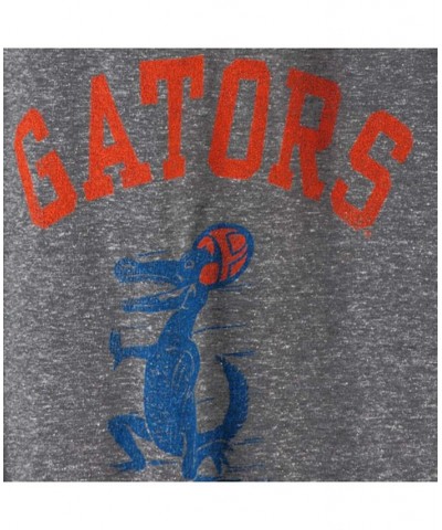 Men's Heather Gray Florida Gators Vintage-Like Football Gator Tri-Blend T-shirt $22.50 T-Shirts