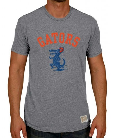 Men's Heather Gray Florida Gators Vintage-Like Football Gator Tri-Blend T-shirt $22.50 T-Shirts