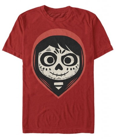 Disney Pixar Men's Coco Miguel Sugar Skull Big Face Short Sleeve T-Shirt Red $18.89 T-Shirts