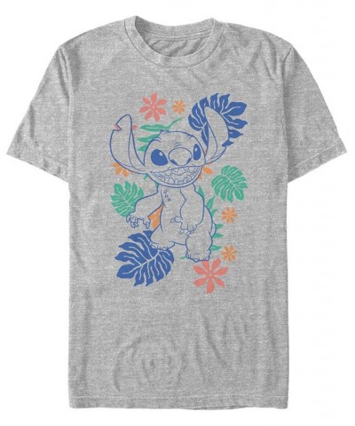 Men's Tropical Stitch Short Sleeve T-Shirt Gray $19.24 T-Shirts