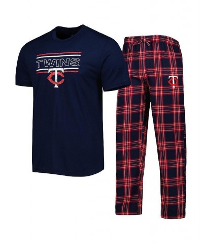 Men's Navy, Red Minnesota Twins Badge T-shirt and Pants Sleep Set $29.40 T-Shirts