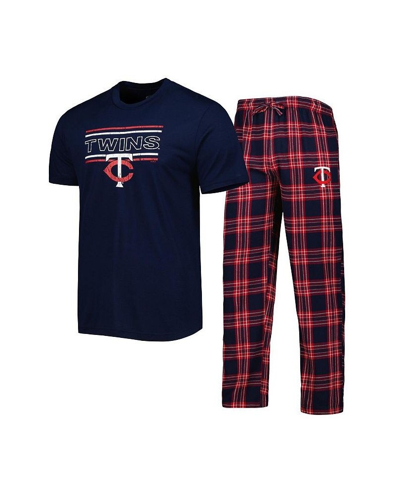 Men's Navy, Red Minnesota Twins Badge T-shirt and Pants Sleep Set $29.40 T-Shirts