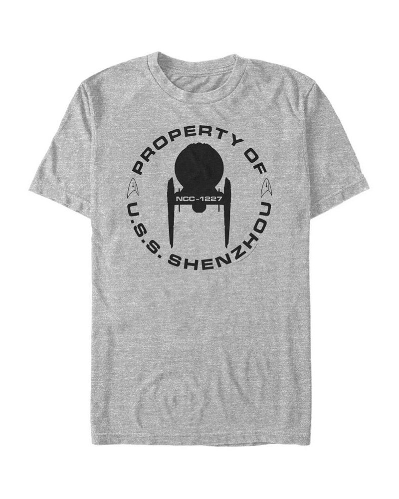 Star Trek Men's Discovery Property of U.S.S. Shenzhou Short Sleeve T-Shirt Gray $16.80 T-Shirts