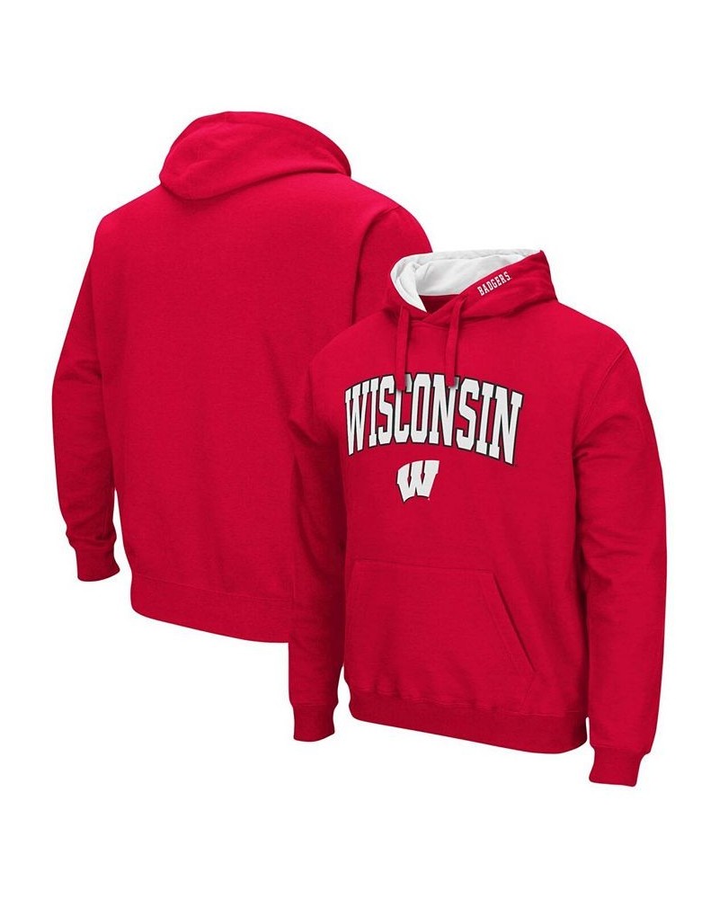 Men's Red Wisconsin Badgers Arch Logo 3.0 Pullover Hoodie $26.31 Sweatshirt