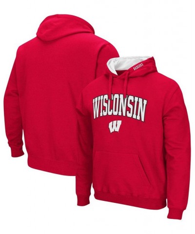 Men's Red Wisconsin Badgers Arch Logo 3.0 Pullover Hoodie $26.31 Sweatshirt