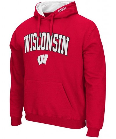 Men's Red Wisconsin Badgers Arch Logo 3.0 Pullover Hoodie $26.31 Sweatshirt