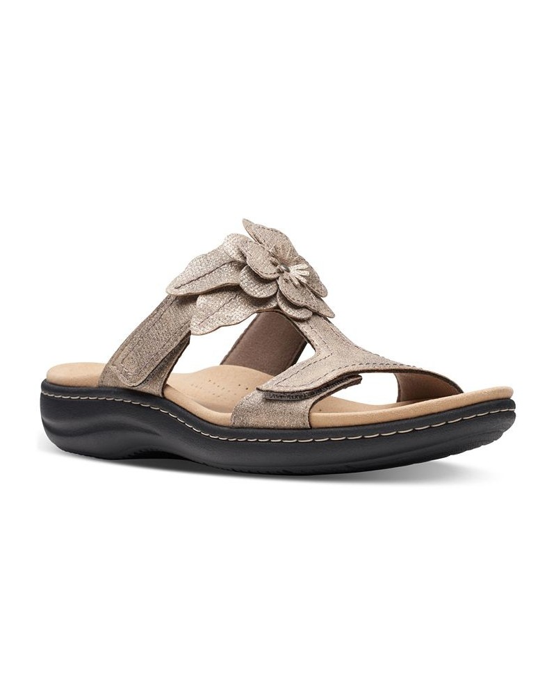 Women's Laurieann Madi Flower-Trimmed Sandals Gray $39.52 Shoes