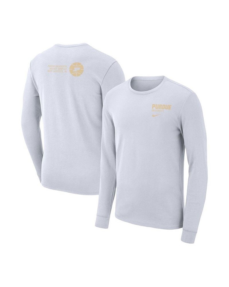 Men's White Purdue Boilermakers Basketball Arena Long Sleeve T-shirt $25.64 T-Shirts