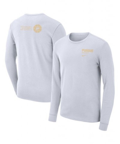 Men's White Purdue Boilermakers Basketball Arena Long Sleeve T-shirt $25.64 T-Shirts