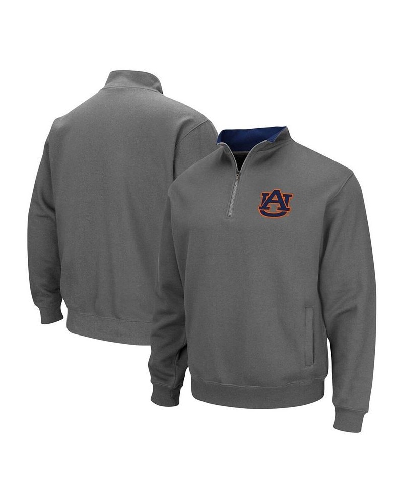 Men's Charcoal Auburn Tigers Tortugas Logo Quarter-Zip Pullover Jacket $32.39 Sweatshirt