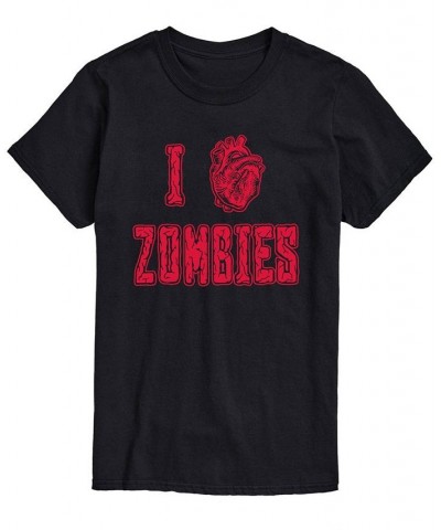 Men's I Love Zombies Classic Fit T-shirt Black $14.70 T-Shirts