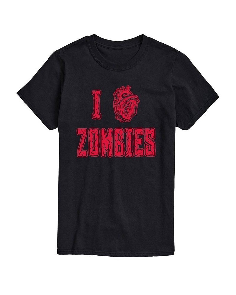 Men's I Love Zombies Classic Fit T-shirt Black $14.70 T-Shirts